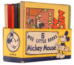 “MICKEY MOUSE 6 WEE LITTLE BOOKS” BOXED SET WITH RETAILERS PROMOTIONAL SALES SHEET.