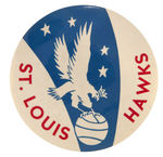 "ST. LOUIS HAWKS" BASKETBALL CERAMIC TRAY & BUTTON.