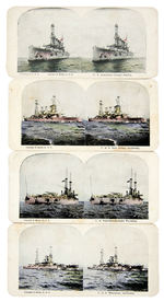 SPANISH AMERICAN WAR/GREAT WHITE FLEET/EARLY 1900s SHIPS LOT OF 45 DIFFERENT STEREOVIEWS.