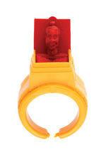 HOWDY DOODY JACK-IN-THE-BOX RING - RED TOP.
