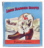 "OFFICIAL LONE RANGER BOOTS/ENDICOTT JOHNSON" BOXED WITH RARE PAPER INSERT.