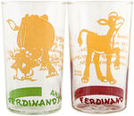 FERDINAND THE BULL GLASSES LOT.