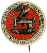 “NATIONAL SEWING MACHINE COMPANY” RARE 1896-97 BUTTON FROM CPB.