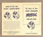 CAPTAIN MIDNIGHT MYSTIC SUN GOLD RING WITH "STORY."