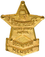 GEM MINT "DICK TRACY SECOND YEAR MEMBER" BADGE