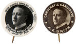 AL SMITH PAIR OF EARLY GOVERNOR BUTTONS.