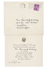 JOHN F. KENNEDY INVITATION TO THE BILTMORE HOTEL SIGNED BY PETER LAWFORD.