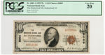 FR. 1801-1 1929 TY.1 $10 NATIONAL NOTE RUTHERFORD NATIONAL BANK RUTHERFORD NJ PCGS VERY FINE 20.