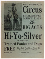 "HI-YO SILVER OF RADIO FAME" CIRCUS POSTER.