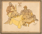 ARTHUR SZYK KKK AND RIGHT WINGERS PLOTTING AGAINST ROOSEVELT ORIGINAL PEN & INK WATERCOLOR.