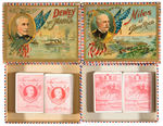 SPANISH AMERICAN WAR “DEWEY AT MANILA/MILES AT PORTO RICO” FLAG SERIES BOXED CARD GAME PAIR.