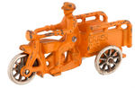 HUBLEY “CRASH CAR” CAST IRON TOY MOTORCYCLE TRIO.