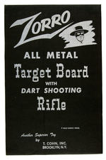 "ZORRO TARGET BOARD WITH DART SHOOTING RIFLE" BOXED SET.