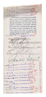 CREATOR OF TARZAN EDGAR RICE BURROUGHS SIGNED PROMISSORY NOTE.