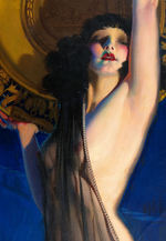 ROLF ARMSTRONG "THE ENCHANTRESS" STUNNING ORIGINAL PIN-UP PAINTING.