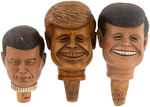 THREE JOHN F. KENNEDY BOTTLE STOPPERS C.1960.