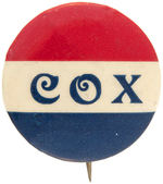 “COX” SCARCE NAME BUTTON IN 1.25” SIZE.