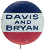 “DAVIS AND BRYAN” SCARCE LITHO NAME BUTTON.