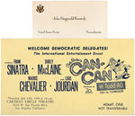 LARGE GROUP OF 1960 JOHN F. KENNEDY CONVENTION TICKETS AND OTHER ITEMS INCLUDING SINATRA TICKET.