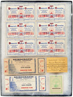 LARGE GROUP OF 1960 JOHN F. KENNEDY CONVENTION TICKETS AND OTHER ITEMS INCLUDING SINATRA TICKET.