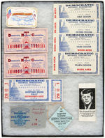 LARGE GROUP OF 1960 JOHN F. KENNEDY CONVENTION TICKETS AND OTHER ITEMS INCLUDING SINATRA TICKET.