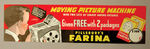 "PILLSBURY'S FARINA THREE STOOGES MOVING PICTURE MACHINE" RARE PROMOTIONAL SIGN.