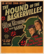 SHERLOCK HOLMES "THE HOUND OF THE BASKERVILLES" WINDOW CARD.