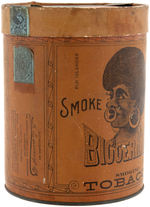 "BIGGER HAIR SMOKING TOBACCO" BLACK AMERICANA TOBACCO CONTAINER.