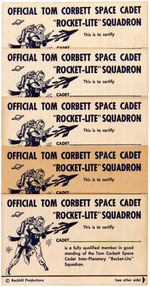 "TOM CORBETT SPACE CADET PIN-ON ROCKET-LITE" DISPLAY.