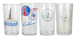 CAPTAIN EDDIE RICKENBACKER/EASTERN AIR LINES GROUP OF 8 PROMOTIONAL GLASSES.