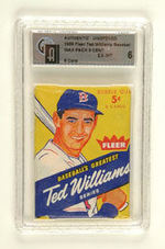 1959 FLEER TED WILLIAMS GA GRADED WAX PACK.