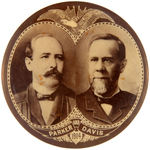 “PARKER AND DAVIS 1904” VERY LARGE AND RARE REAL PHOTO JUGATE BUTTON.