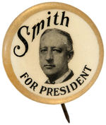 “SMITH FOR PRESIDENT” SCARCE 1928 BUTTON.