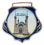 SHRINE ISSUED GORGEOUS ENAMEL WATCH FOB SHOWING "IREM TEMPLE WILKES-BARRE, PA."