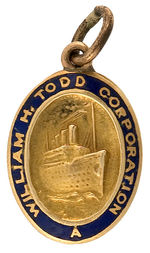 GOLD 14K AND ENAMEL CHARM FOR “WILLIAM H. TODD CORPORATION.”