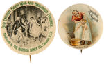 TWO OUTSTANDING ADVERTISING BUTTONS C. 1900-1912.