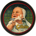 “CANADIAN SAP MAPLE SYRUP” AND “GILLETTE” PAIR OF COLORFUL POCKET MIRRORS.