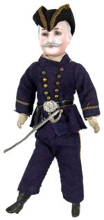 SPANISH AMERICAN WAR ADMIRAL DEWEY BISQUE PORTRAIT DOLL.