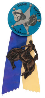 "GENE AUTRY & CHAMPION" BUTTON WITH SILVER STAR DESIGN.