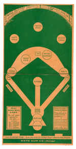 VERY RARE 1934 AL DEMAREE DIE-CUTS DIETZ GUM BASEBALL DIAMOND PREMIUM GAME BOARD.