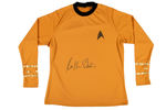 WILLIAM SHATNER SIGNED "STAR TREK" CAPTAIN KIRK UNIFORM TOP.