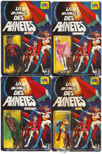 "THE BATTLE OF THE PLANETS" CARDED FOREIGN ACTION FIGURE LOT.