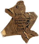 RARE "DUNKIN DONUTS FUN CLUB" BRASS PREMIUM RING.