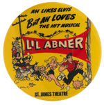 "LI'L ABNER" MUSICAL" WINDOW CARD & BUTTON.