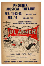 "LI'L ABNER" MUSICAL" WINDOW CARD & BUTTON.