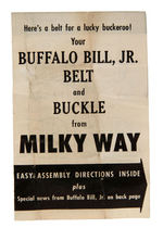 BUFFALO BILL, JR. BELT AND BUCKLE FROM MILKY WAY.