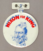 "POLITICARDS" NIXON 1972 LARGE ADVERTISING LITHO TAB/BUTTON.