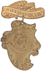 CLEVELAND 1893 AND McKINLEY 1897 PAIR OF INAUGURAL BRASS BADGES.