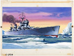 PYRO WORLD WAR II "TABLE TOP NAVY - HMS PRINCE OF WALES" ORIGINAL MODEL KIT BOX LID ART.