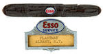 PAIR ESSO ITEMS:  SHOELACE AND EMPLOYEE BADGE.